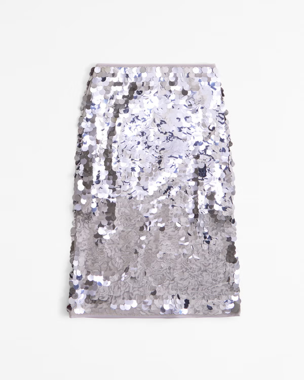 High Rise Sequin Midi Skirt | Abercrombie & Fitch (US)