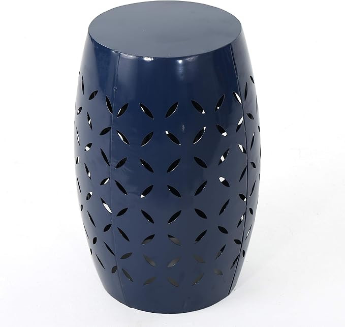 Christopher Knight Home Jorell Lace Cut Iron Accent Table, Dark Blue | Amazon (US)