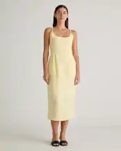 100% European Linen Scoop Neck Midi Dress | Quince