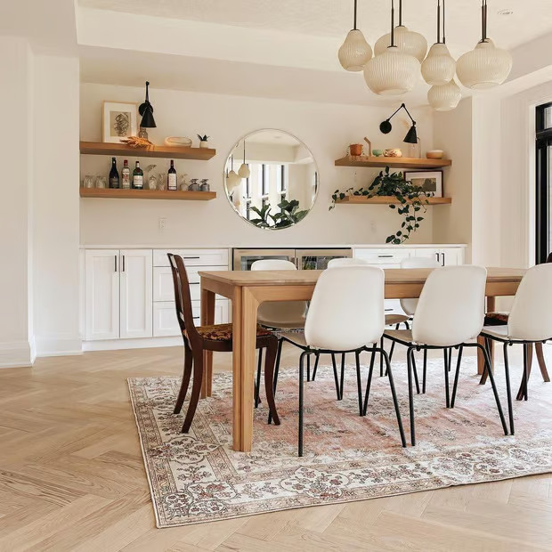 Peach Rosette Medallion Washable Area Rug | Rugs USA