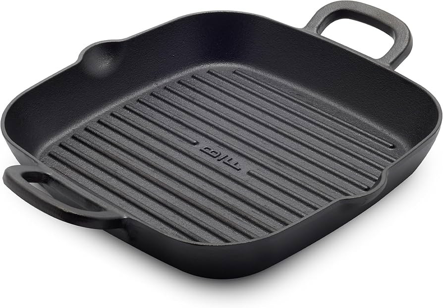 GreenPan x Bobby Flay Cast Iron Pre-Seasoned 11” Square Grill Pan, Helper Handles, Professional... | Amazon (US)