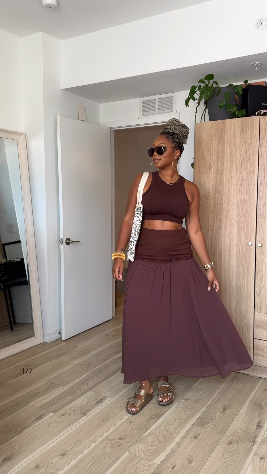 Loved this all brown look especially the bra!! 

I am 5’9 • 200 lbs wearing a large skirt. My exact top is sold out but I linked other options! 

Bra is TTS and I’m wearing a LARGE in both slips!! 

#LTKstyletip #LTKmidsize