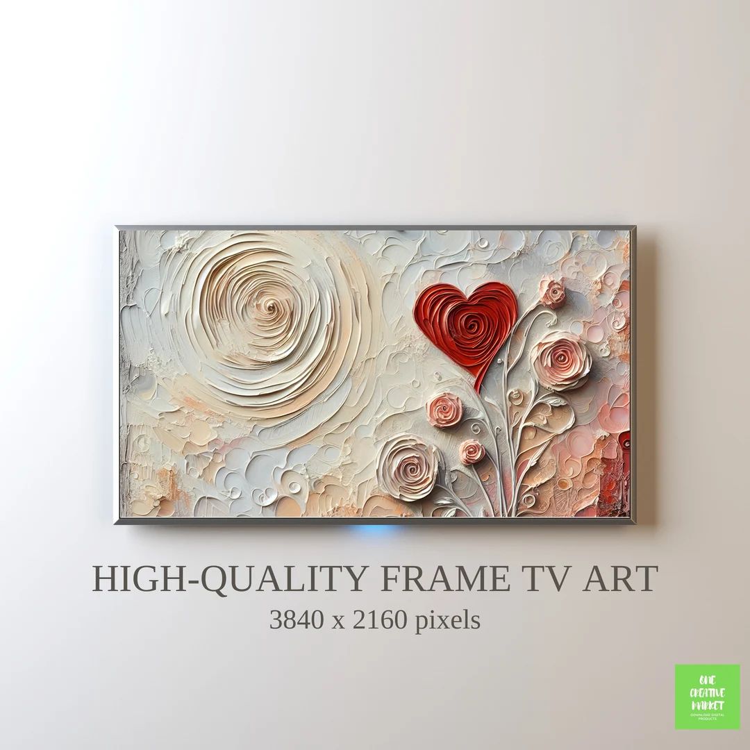 Valentine's Day Frame TV Art, Digital Textured Art, Frame TV 4k Art, Digital Download - Etsy | Etsy (US)