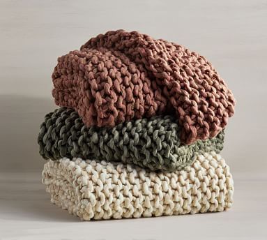 Chunky Handknit Throw | Pottery Barn (US)