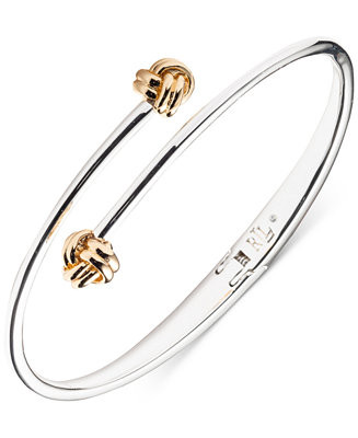 Lauren Ralph Lauren Two-Tone Knot Bypass Bangle Bracelet - Macy's | Macy's