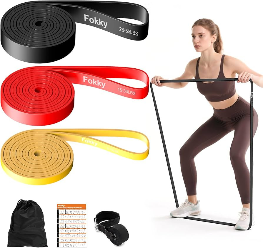 Fokky Resistance Bands, 3 Levels Exercise Band with Door Anchor, Resistance Bands Set for Men&Wom... | Amazon (UK)