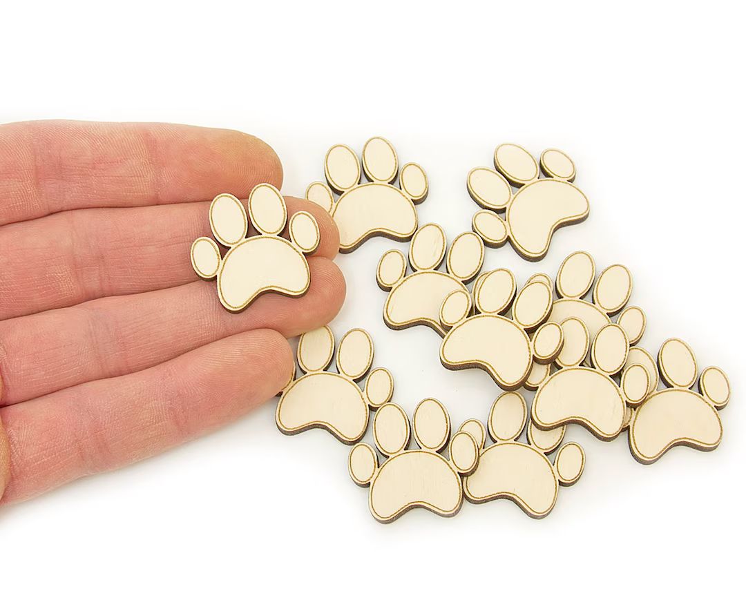 10x Wooden Dog Paws Cutouts 1 Animal Foot Wood Cat - Etsy | Etsy (US)