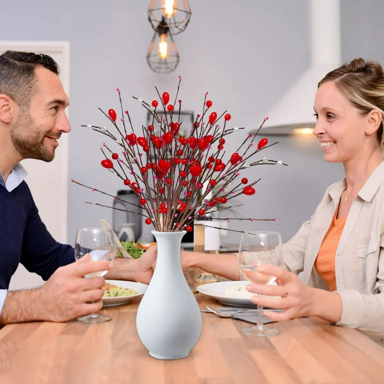 Heart Shaped Branch Arrangement for Valentine’s Day, Berry Branch Floral Arrangement, Romantic ... | Walmart (US)