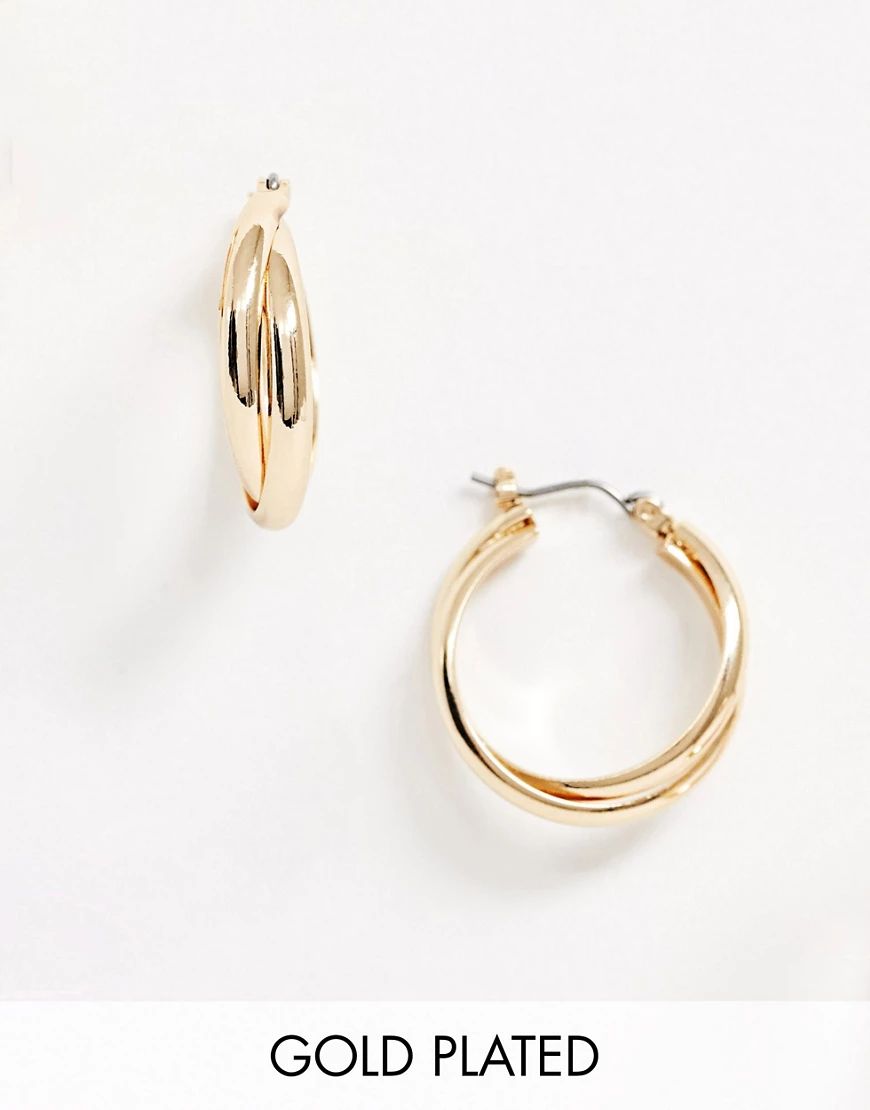 Shashi Vera 18K gold plated twist hoop earrings | ASOS (Global)
