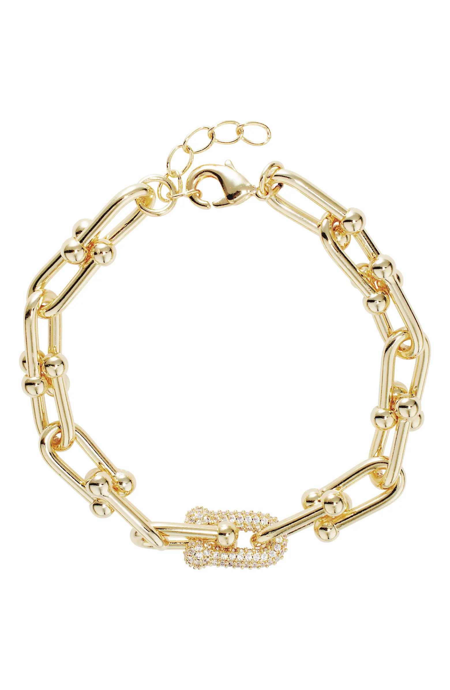 ATHRA LUXE Horseshoe Pavé Chain Bracelet | Nordstrom | Nordstrom