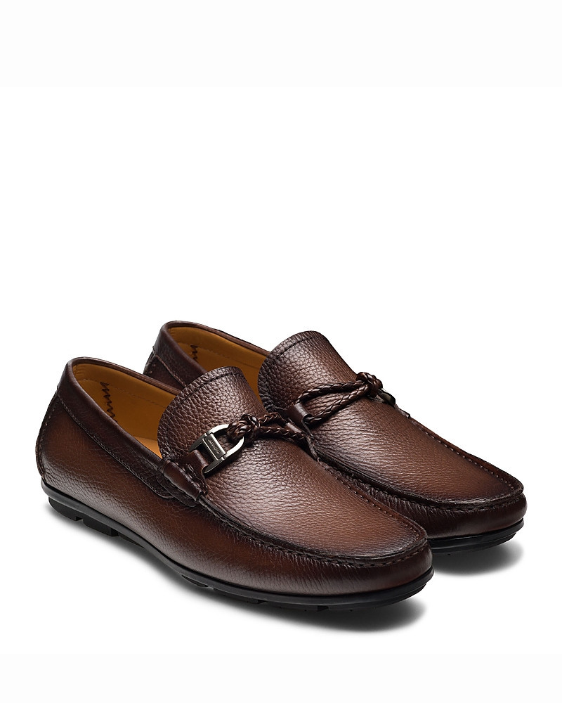 Magnanni Men's Monterey Braid Brown Loafers | Bloomingdale's (US)