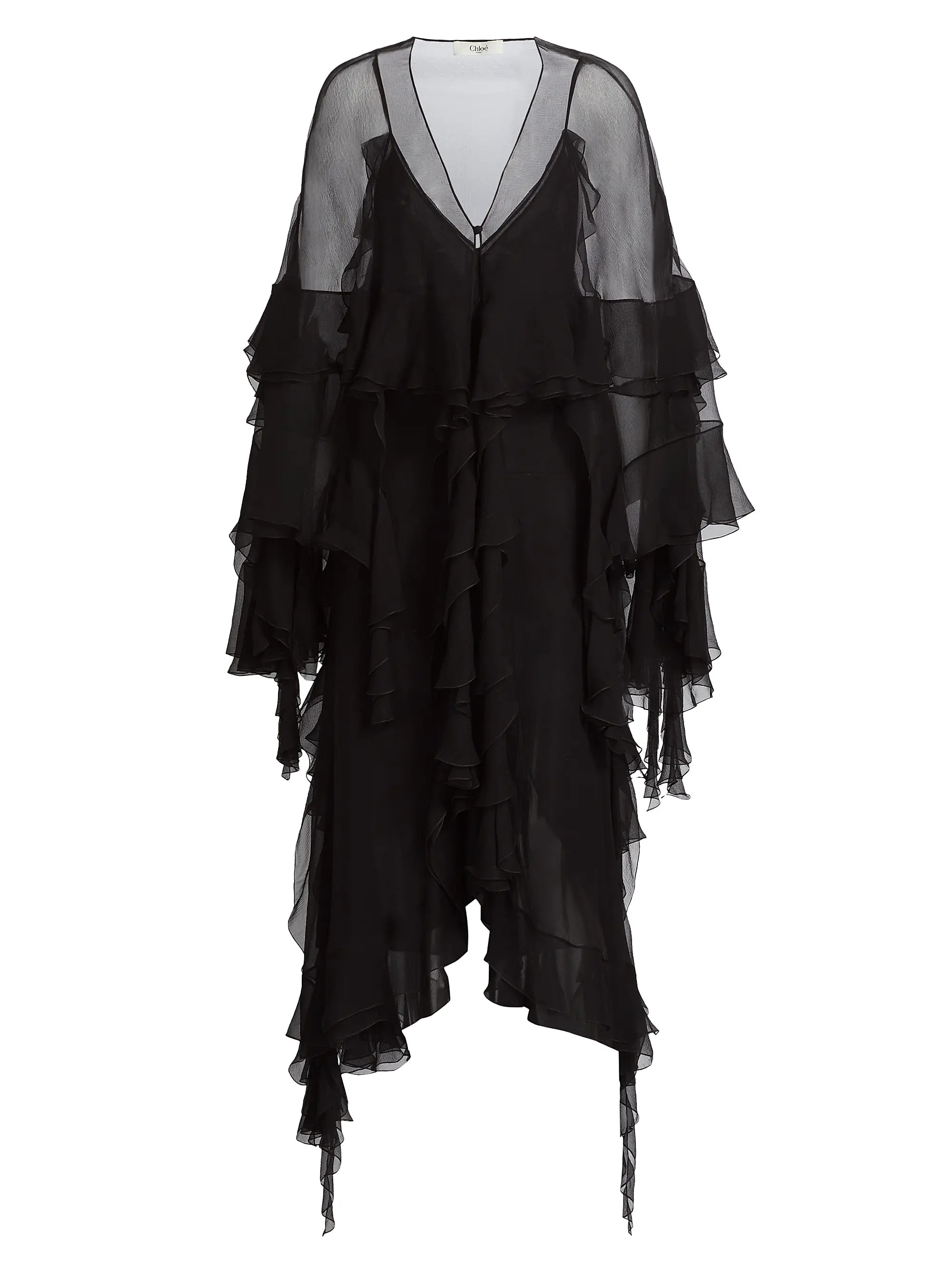 Ruffled Silk Chiffon Maxi Dress | Saks Fifth Avenue