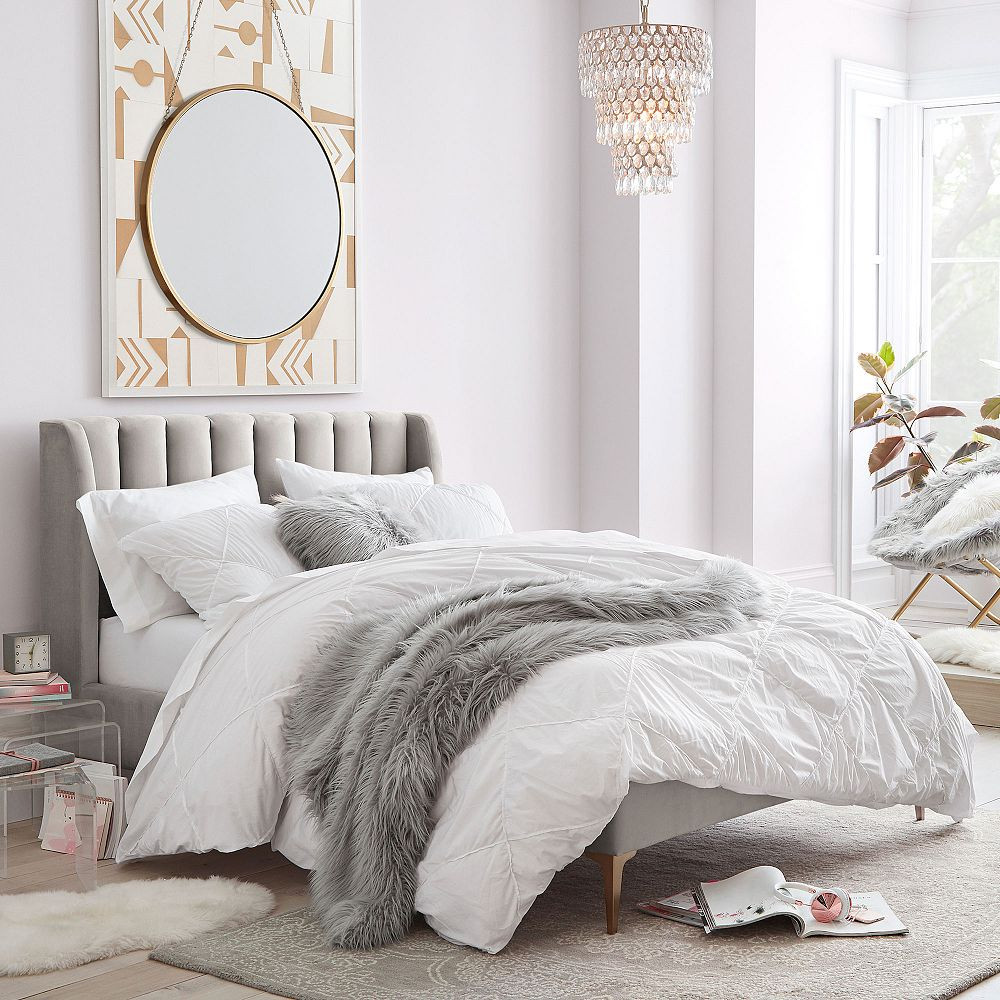 Avalon Channel Stitch Upholstered Bed | Pottery Barn Teen