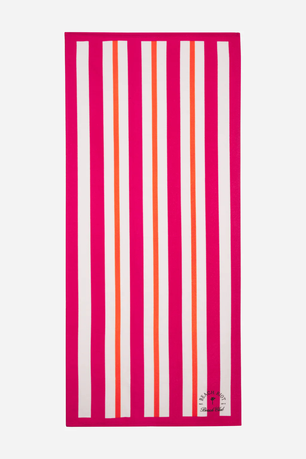 Beach Club Towel Pink Orange Stripe | Beach Riot