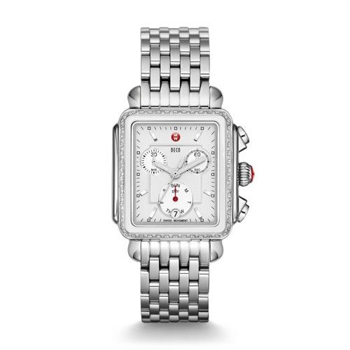 Michele Deco Diamond White Ceramic Combo Bracelet Watch Mww06p000189 White | Michele Watches