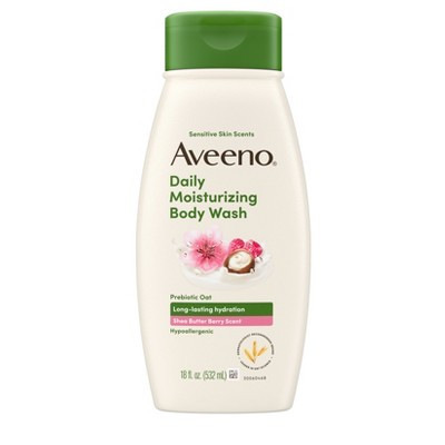 Aveeno Daily Moisturizing Hypoallergenic Body Wash - Shea Butter Berry - 18 fl oz | Target