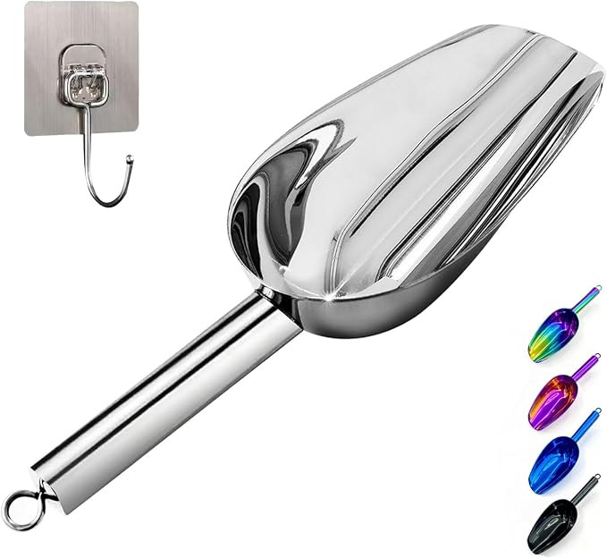 3oz Stainless Steel Ice Scoop for Freezer，Kitchen Ice Scooper for Ice Maker, Metal Scoop for Ki... | Amazon (US)