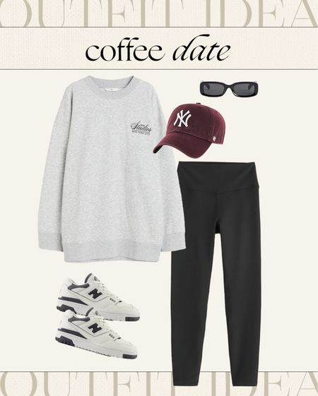 Coffee date outfit idea ☕️ leggings, sweatshirt, and new balance sneakers 

#LTKfindsunder50 #LTKstyletip #LTKfindsunder100