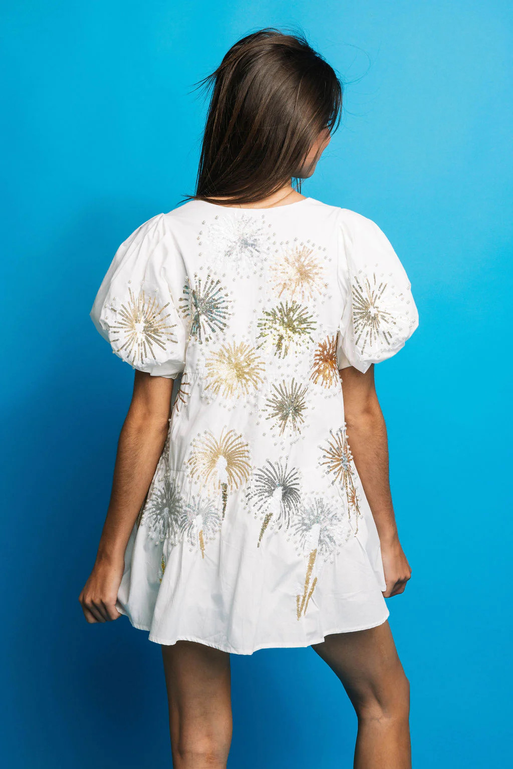 White Firework Back Dress | Queen of Sparkles