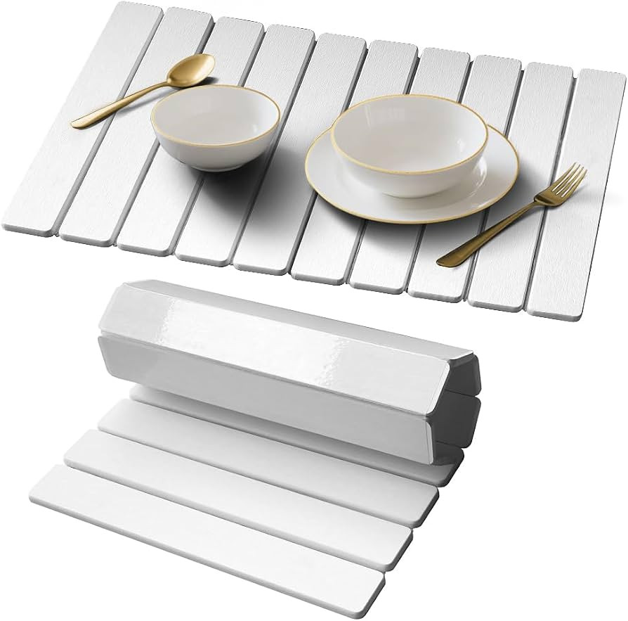 Stone Drying Mat for Kitchen Counter, Quick Diatomaceous Earth Mats for Dishes, 24"L x 16" W Supe... | Amazon (US)