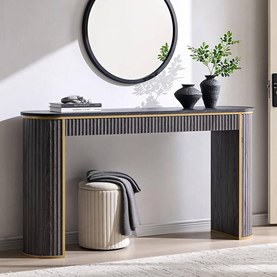OKD Modern Fluted Console Table, 63" Long Narrow Entryway & Sofa Tables for Hallway, Tall Accent ... | Amazon (US)