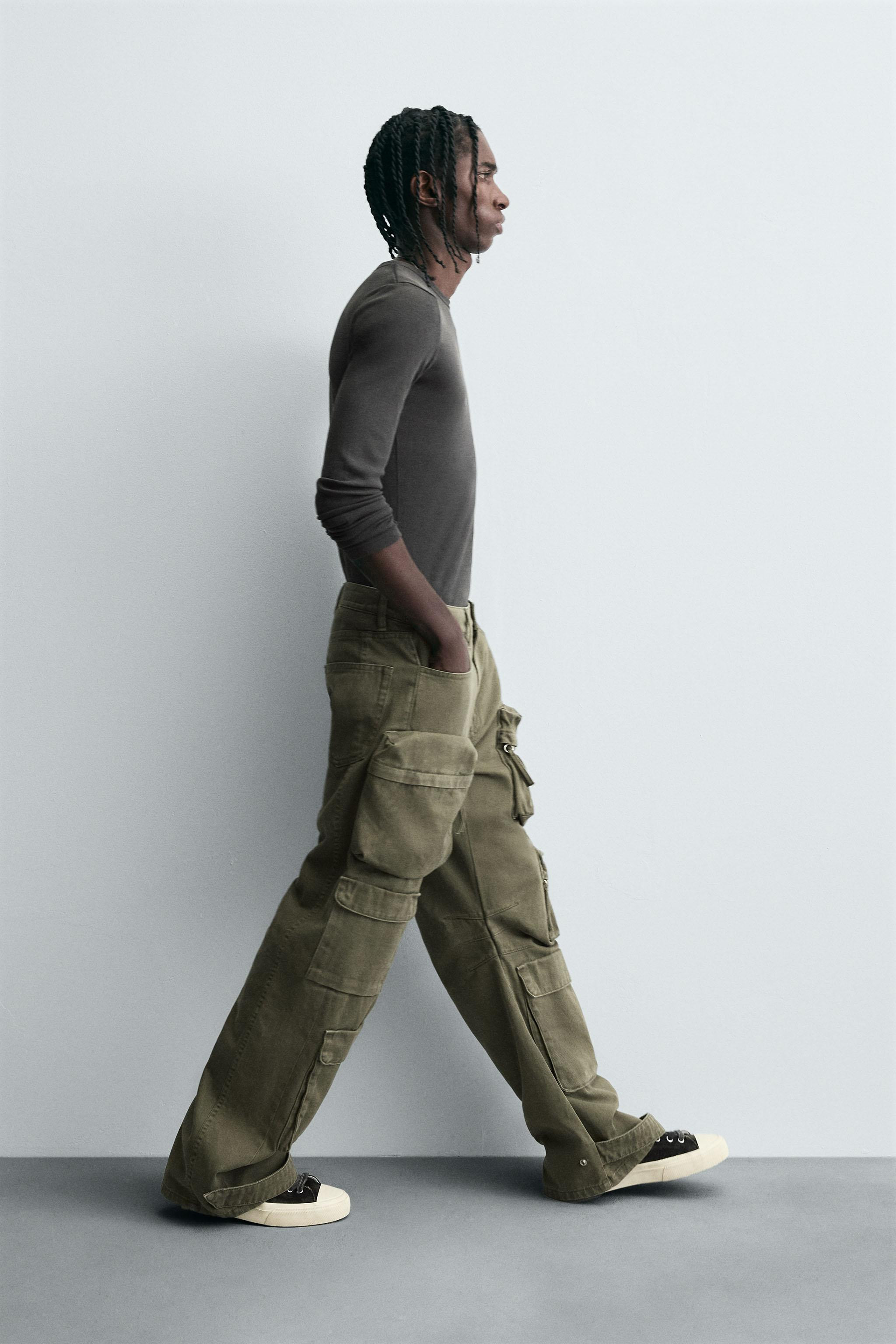 DENIM CARGO PANTS WITH POCKETS | Zara US