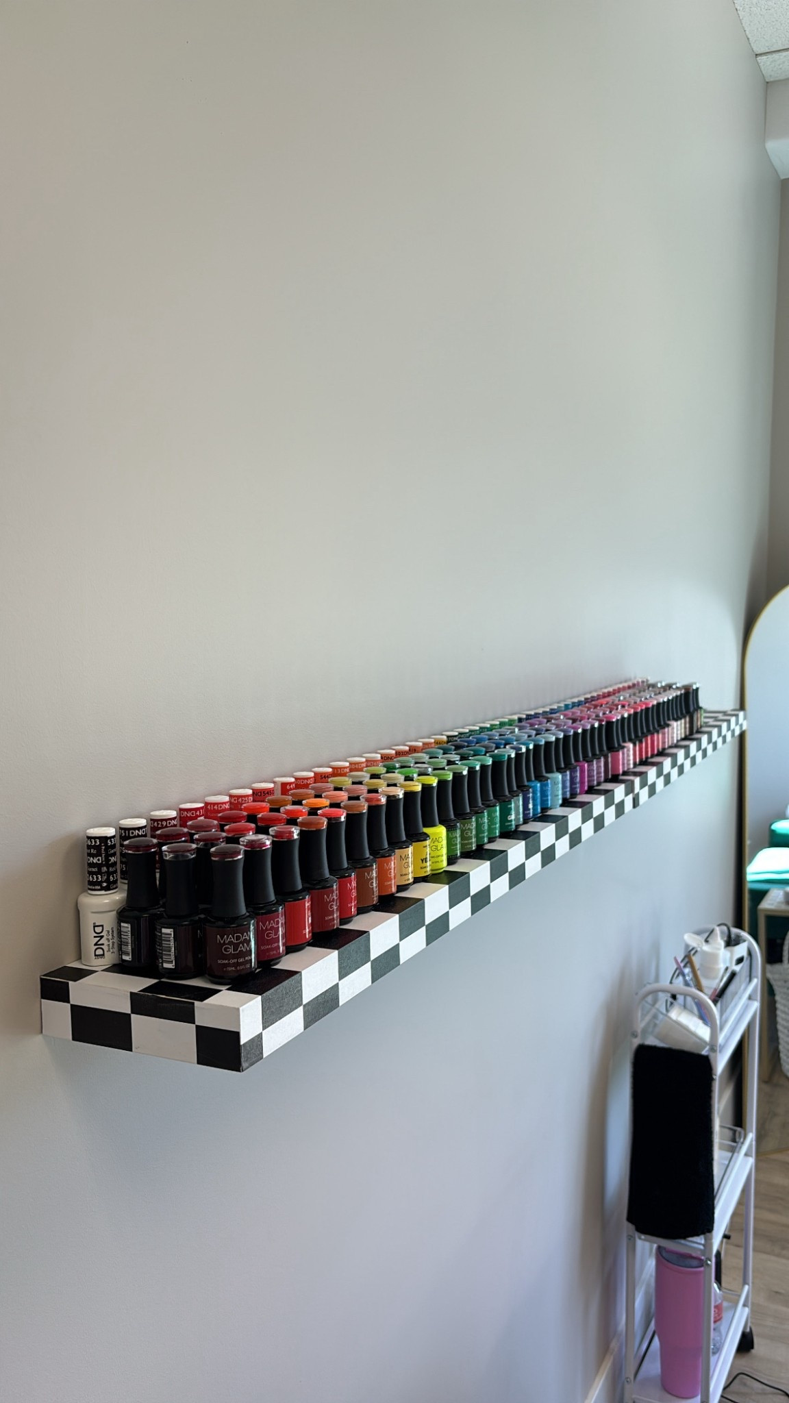 PERFECT POLISH SHELVES

holds so much polish or anything! So easy to put up. No brackets showing! 

#LTKFindsUnder50 #LTKFindsUnder100 #LTKHome