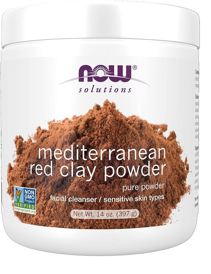 NOW Solutions, Mediterranean Red Clay Powder, Pure Powder for Sensitive Skin Facial Mask, 14-Ounc... | Amazon (US)