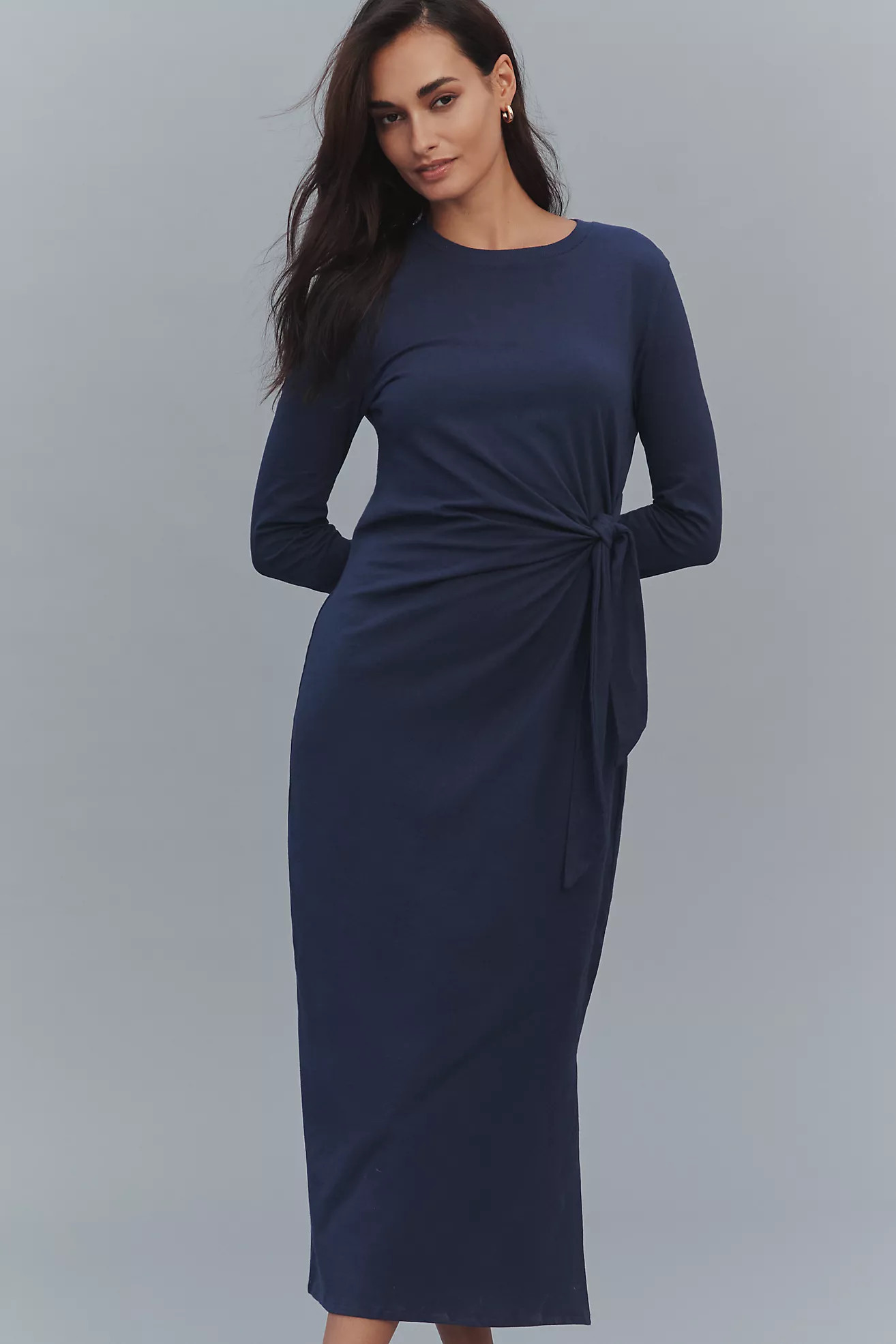 Daily Practice Tie Breaker Long-Sleeve Midi Dress | Anthropologie (US)