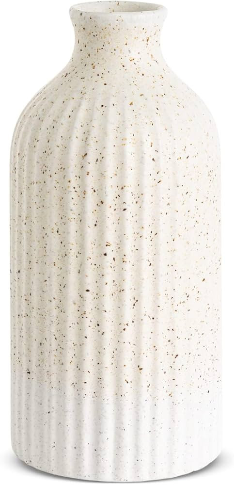 Labcosi Ceramic Vase, White Flower Vase for Centerpieces, Large Farmhouse Vase Set for Shelf, Cof... | Amazon (US)