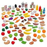 KidKraft 115-Piece Deluxe Tasty Treats Pretend Play Food Set, Plastic Grocery and Pantry Items, G... | Amazon (US)