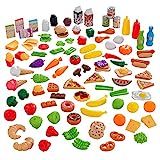 KidKraft 115-Piece Deluxe Tasty Treats Pretend Play Food Set, Plastic Grocery and Pantry Items, G... | Amazon (US)