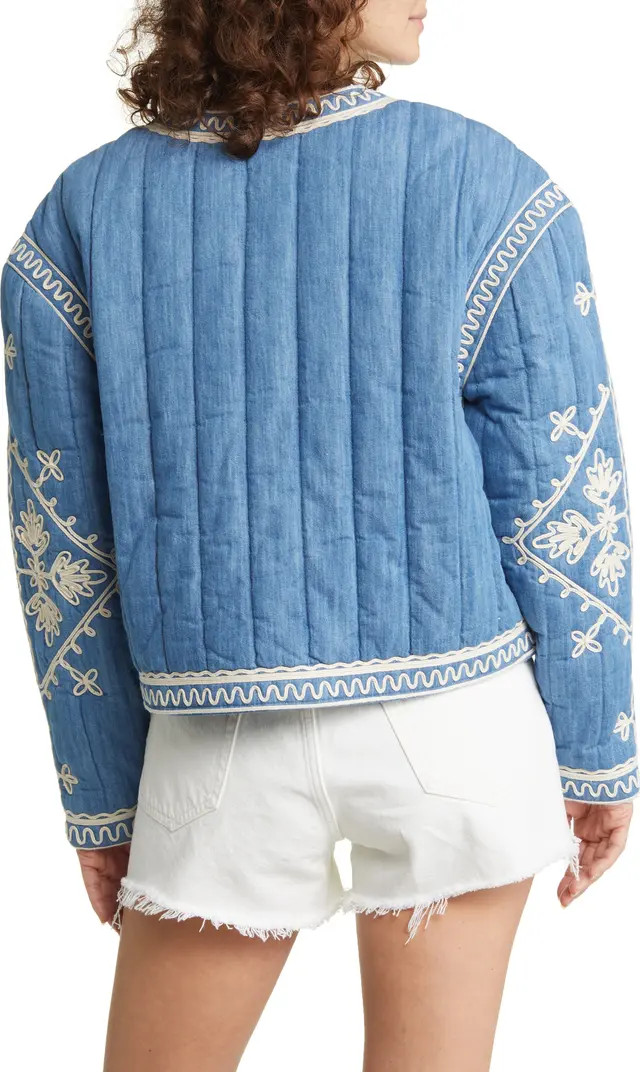 Soutache Embroidered Quilted Cotton Jacket | Nordstrom