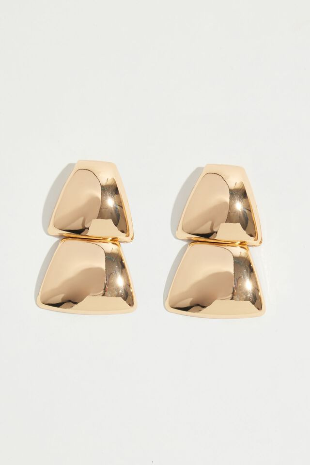 Oversized Double Trapezoid Earrings | Dynamite Clothing