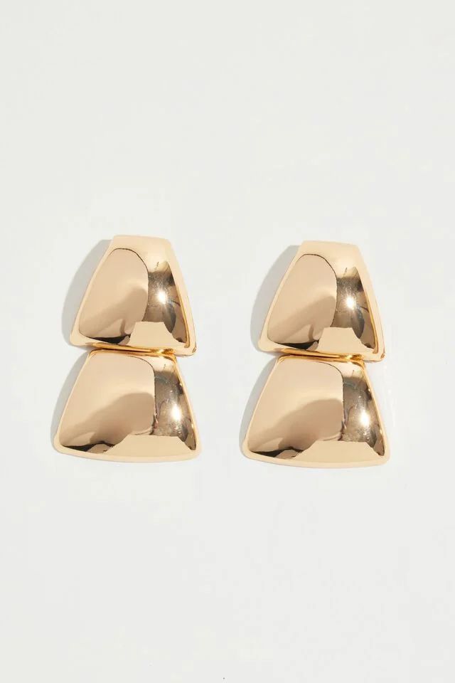 Oversized Double Trapezoid Earrings | Dynamite Clothing