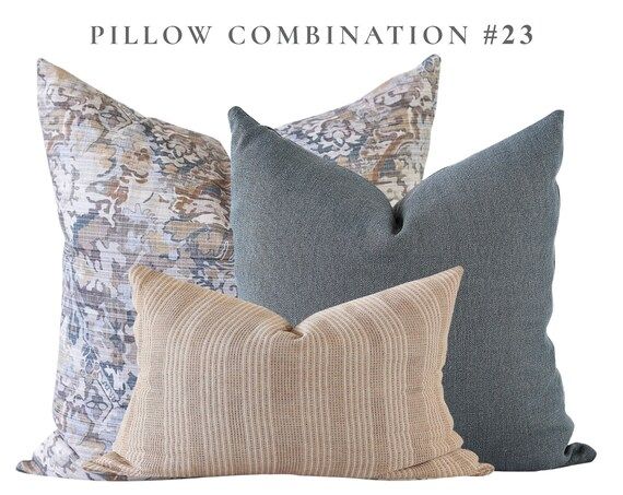 Pillow Combination Set Hmong Pillow Cover Blue Linen Pillow | Etsy | Etsy (US)