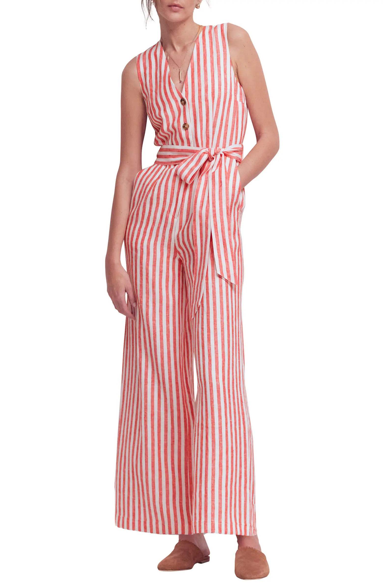 Laura Stripe Linen Jumpsuit | Nordstrom