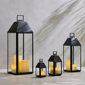 Modern Antique Bronze Metal Outdoor Lanterns | West Elm (US)