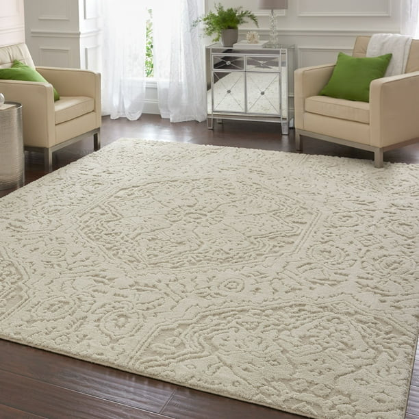 Mohawk Home Francesca Farmhouse Area Rug, Cream, 8' x 10' | Walmart (US)