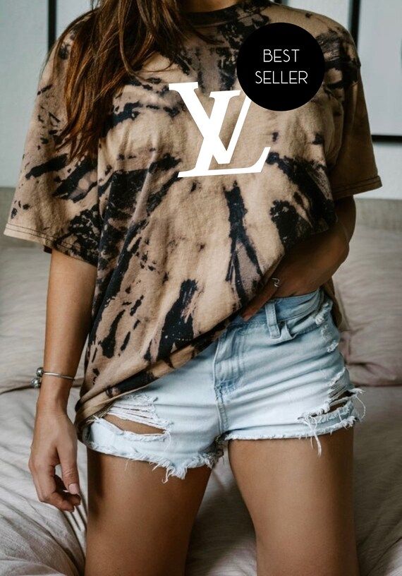 Reverse Tie dye oversized t-shirt - Designer Inspired -  LV Louis Vuitton | Etsy (US)