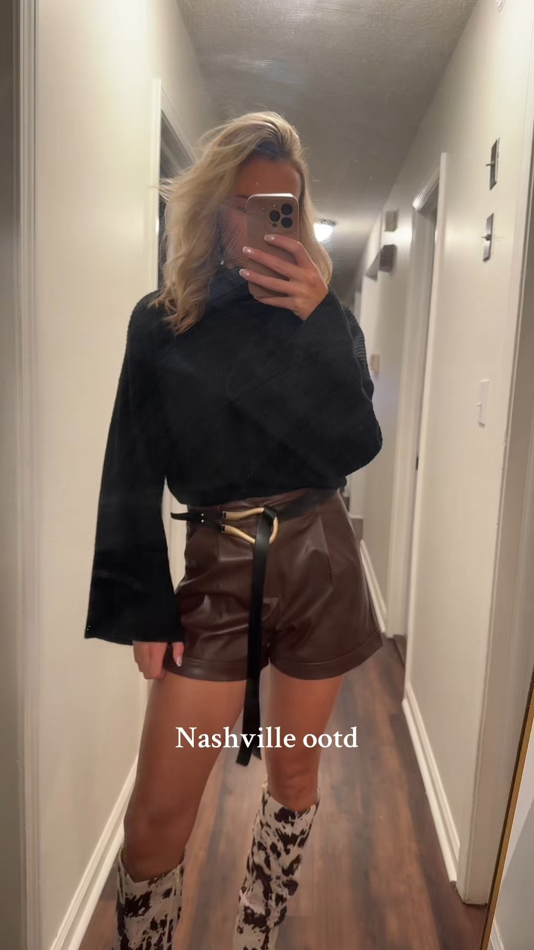 OOTD, OOTN, outfit Inspo, cow print, western outfit, animal print, high knee boots 

#LTKootd #LTKValentine #LTKSaleAlert