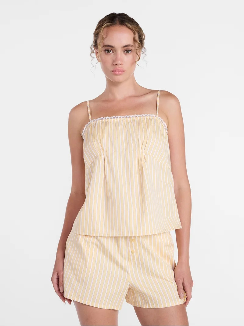 Joyspun Women's Woven Poplin Sleep Cami Top, Sizes XS-3X | Walmart (US)