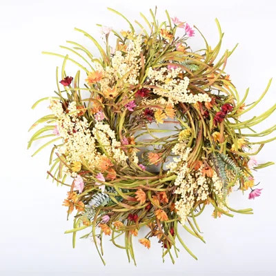 26" Fall Autumn Daisy Floral Berry Wreath For Front Door | Wayfair North America