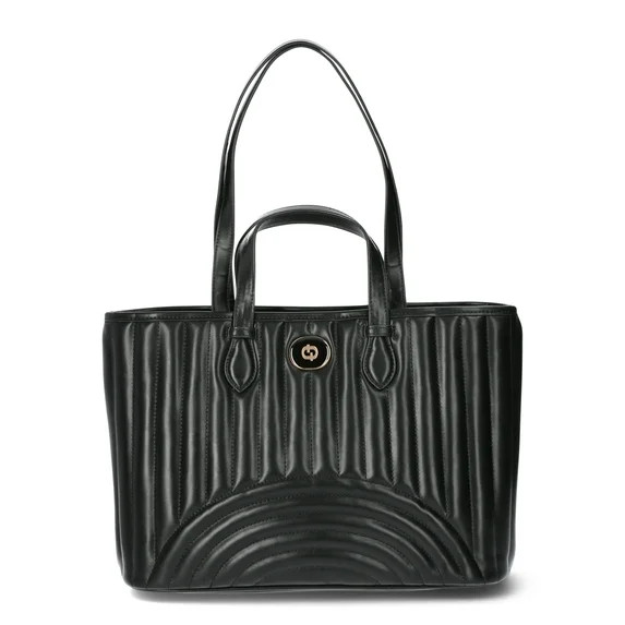 Time and Tru Women's Chloe Tote Bag, Black Quilted | Walmart (US)