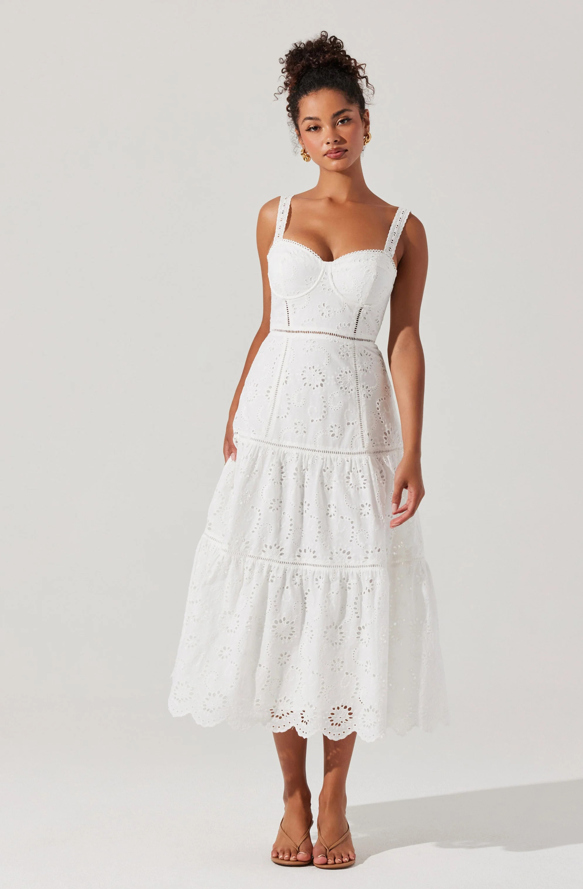 Pellagia Eyelet Midi Dress | ASTR The Label (US)