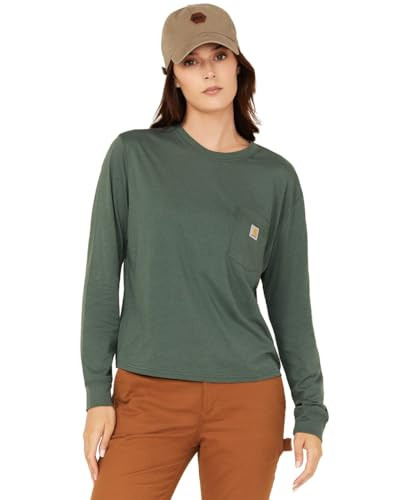 Carhartt Women's Tencel Fiber Series Loose Fit Long-Sleeve Pocket T-Shirt, Frosted Balsam | Amazon (US)