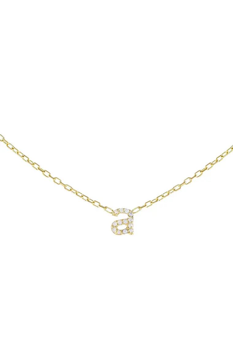 Tiny Pavé Lowercase Initial Necklace | Nordstrom