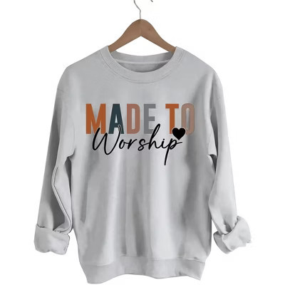 Plus Size Sweatshirts Tops with Crew Neck Long Sleeve Pullover Sweat Shirts Slogan Plus Size Sweatshirts  Faith Worshipper Shirts,Light Grey - 3XL | Target