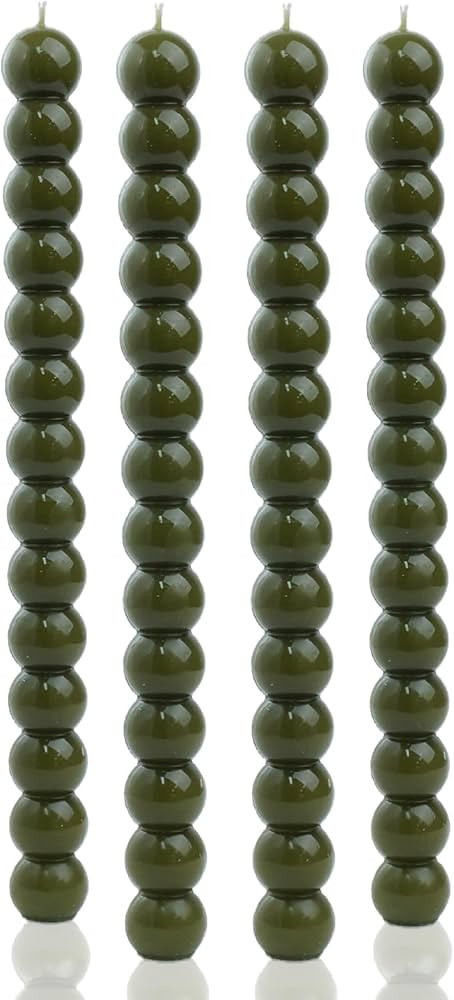 MAITREYA Olive Green Spiral Taper Candles-Set of 4 for Decoration Weddings Party Church-Unscented... | Amazon (US)