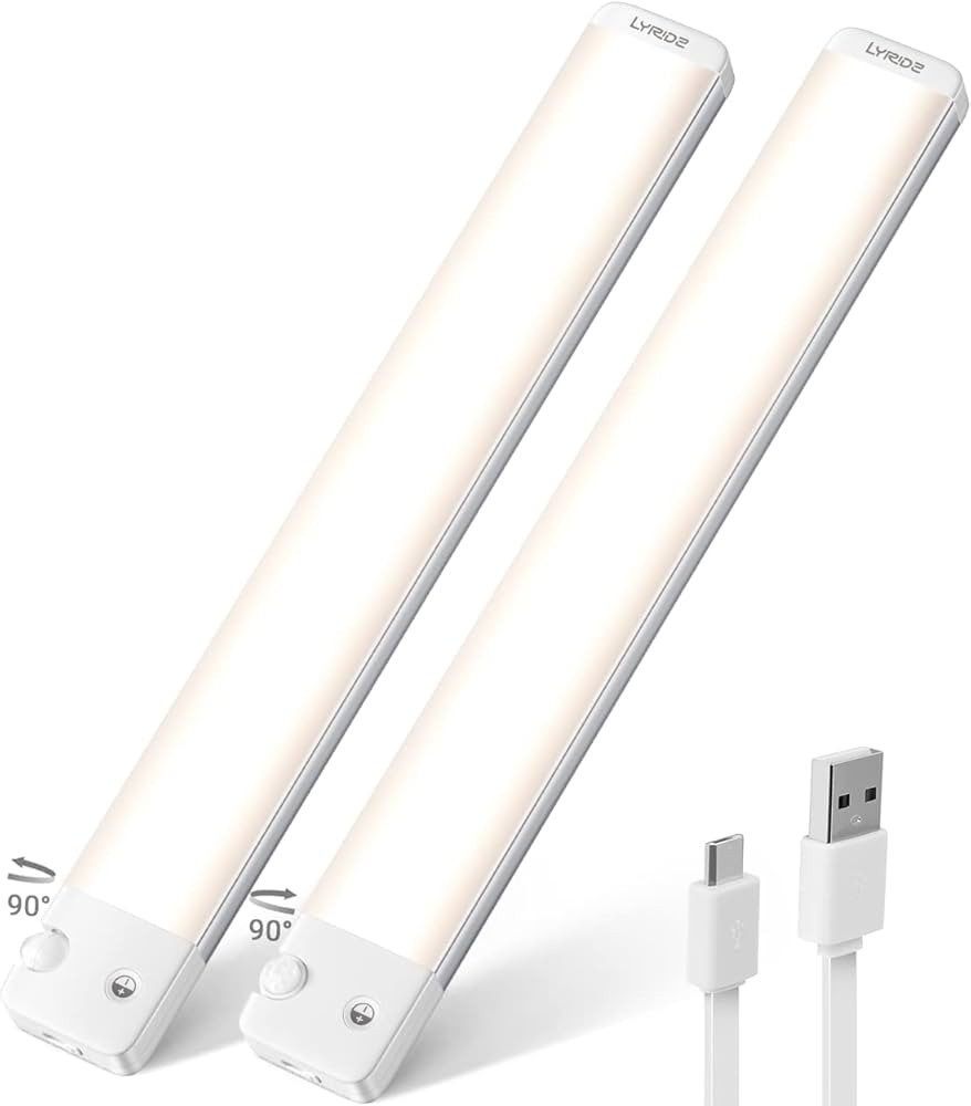 Lyridz Motion Sensor Under Cabinet Lights Wireless, 0-90° Adjustable PIR Sensor Under Counter Li... | Amazon (US)